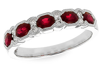 A301-33136: LDS WED RG .88 TW RUBY 1.00 TGW (4x3MM RUBY)