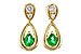 A302-22236: EARRINGS .20 EMERALD .32 TGW (4x3 EMER)