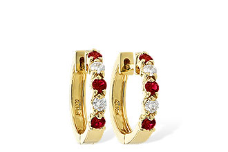 B028-57663: EARRINGS .33 RUBY .52 TGW