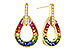 D302-21308: EARRINGS 1.18 MULTI-COLOR SAPP 1.25 TGW