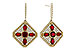 D302-23117: EARRINGS .99 TW RUBY 1.42 TGW