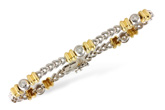 F027-64963: BRACELET WG LINKS & YG BARS .45 TW