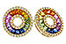 F302-21308: EARRINGS 2.10 MULTI-COLOR SAPP 2.37 TGW