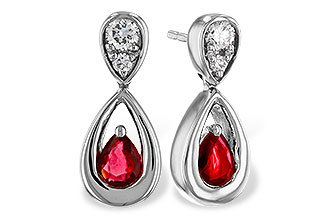 F302-21317: EARRINGS .40 RUBY .52 TGW (4x3 RUBY)