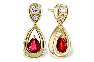 F302-21317: EARRINGS .40 RUBY .52 TGW (4x3 RUBY)