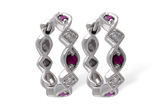 G028-54917: EARRINGS .20 RUBY .25 TGW