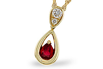 G302-21317: NECKLACE .20 RUBY .26 TGW (4x3 RUBY)