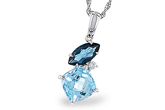 H302-22190: NECKLACE 2.37 TW BLUE TOPAZ 2.40 TGW