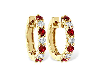 L028-57662: EARRINGS .64 RUBY 1.05 TGW