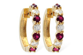 M028-57662: EARRINGS 1.30 RUBY 2.08 TGW