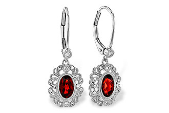 M302-22199: EARRINGS .98 TW GARNET 1.15 TGW (7x5MM GARNET)