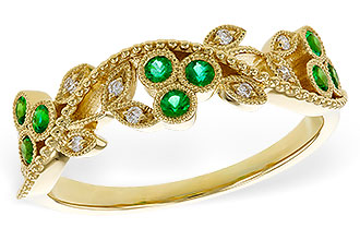 A302-26736: LDS WED RG .17 EMERALD TW .23 TGW