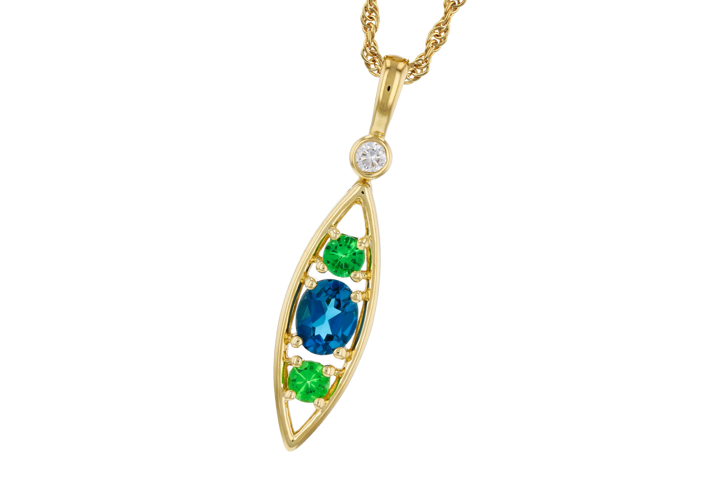 A303-11318: NECKLACE .54 SEMI-PREC (LBT & GR.GT) .58 TGW