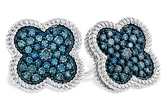 B302-23172: EARRINGS .50 TW BLUE DIAS
