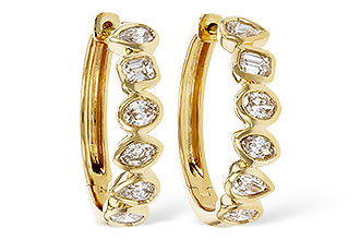 B303-09463: EARRINGS 1.10 TW FANCY CUT DIAS