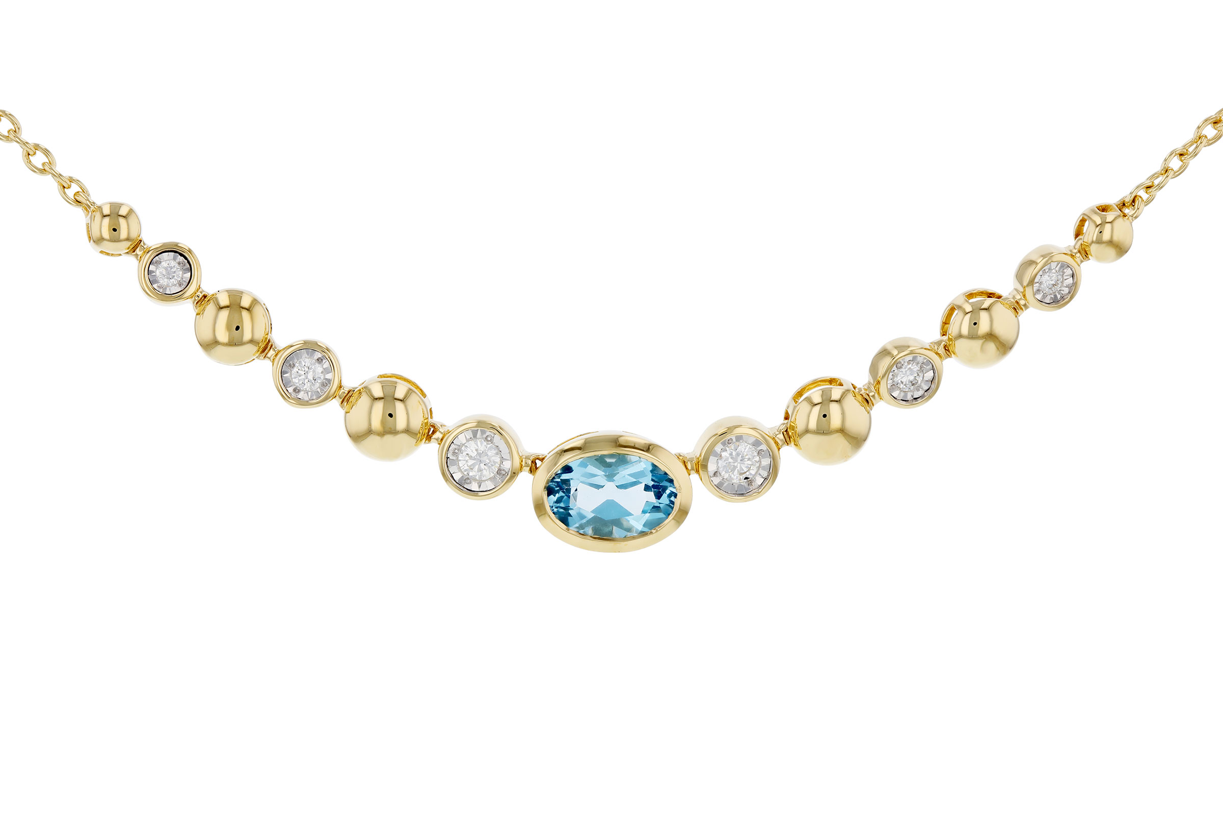 B303-10427: NECKLACE .83 SWISS BLUE TOPAZ .95 TGW (17")