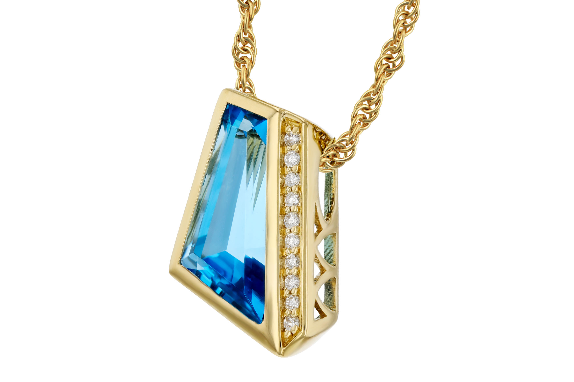 B303-11327: NECKLACE 2.42 SWISS BLUE TOPAZ 2.46 TGW