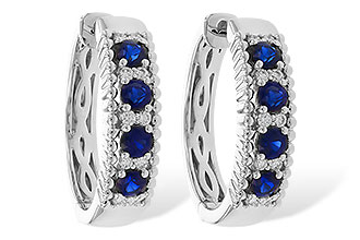 C302-26799: EARRINGS .56 TW SAPP .68 TGW