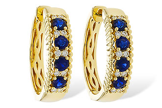 C302-26799: EARRINGS .56 TW SAPP .68 TGW