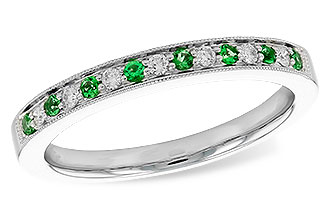 D301-35908: LDS WED RG .07 EMERALD .16 TGW