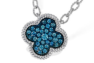 D302-23163: NECKLACE .33 TW BLUE DIAMONDS