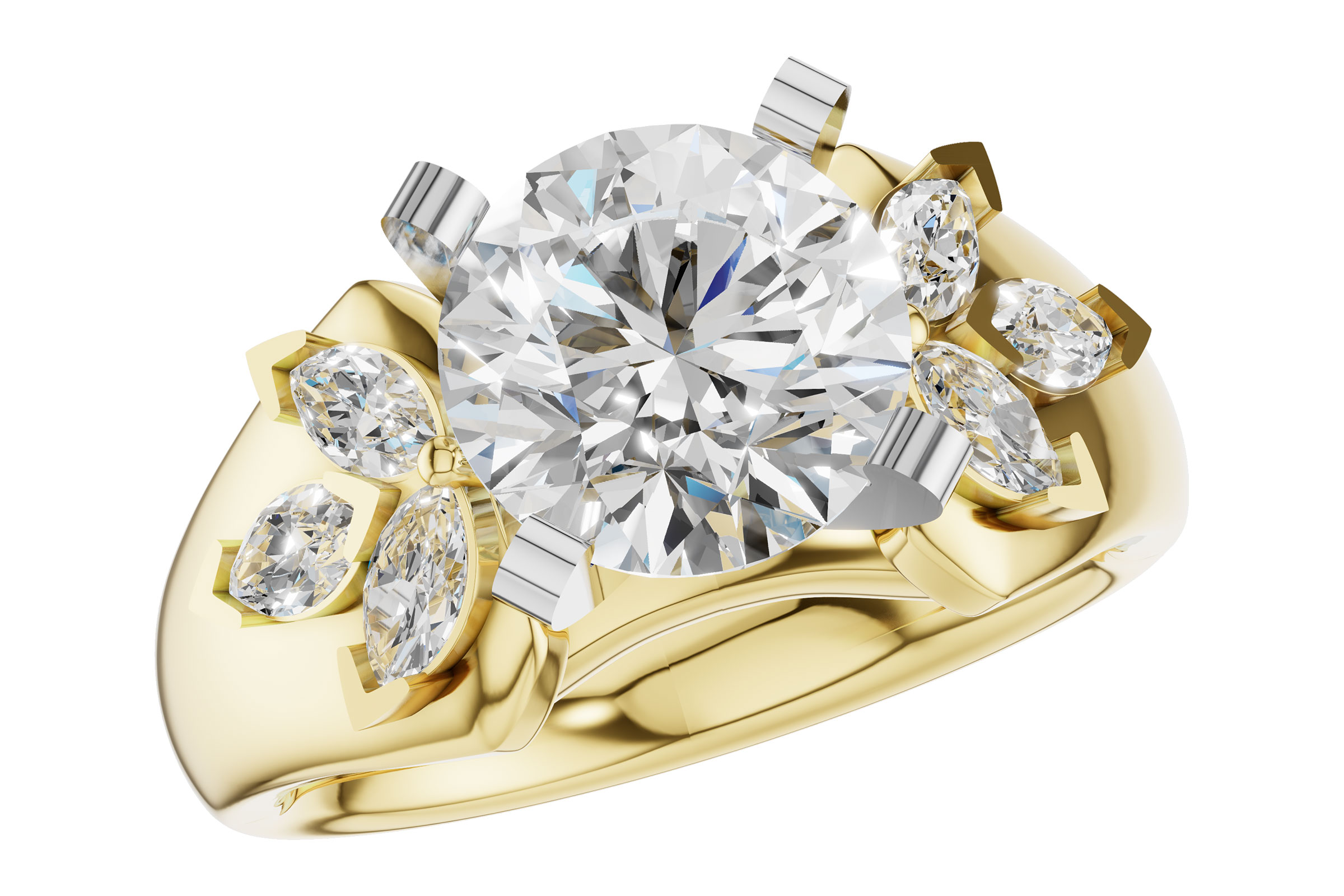 D303-10390: LDS SEMI DIA RG .38 TW MARQUISE DIAS