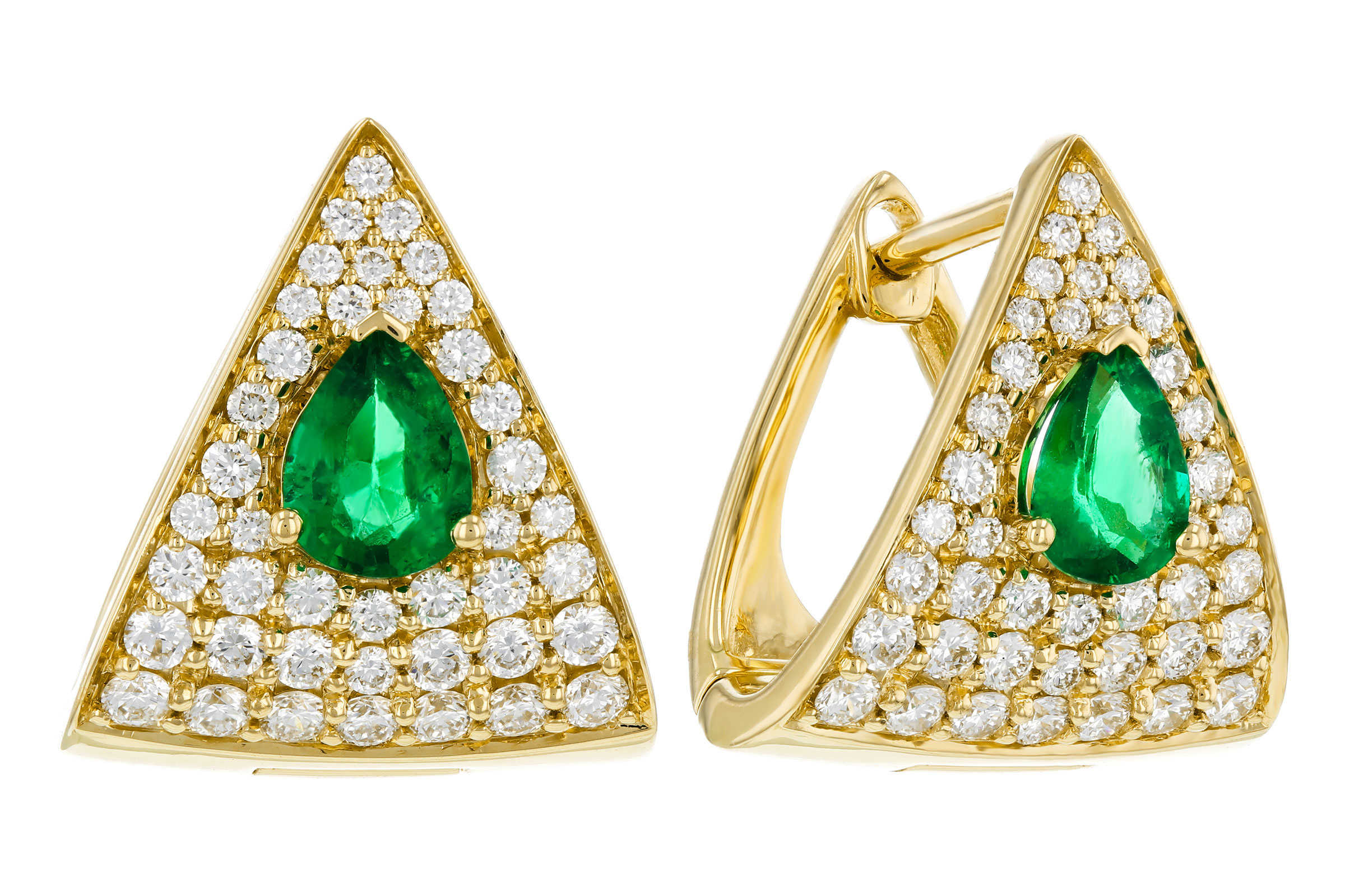 D303-11363: EARRINGS .45 TW EMERALD 1.00 TGW (5x4MM EM)