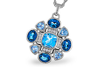 E302-21281: NECKLACE 3.19 TW BLUE TOPAZ 3.25 TGW