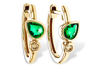 E302-23181: EARRINGS .38 TW EMERALD .44 TGW