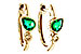 E302-23181: EARRINGS .38 TW EMERALD .44 TGW