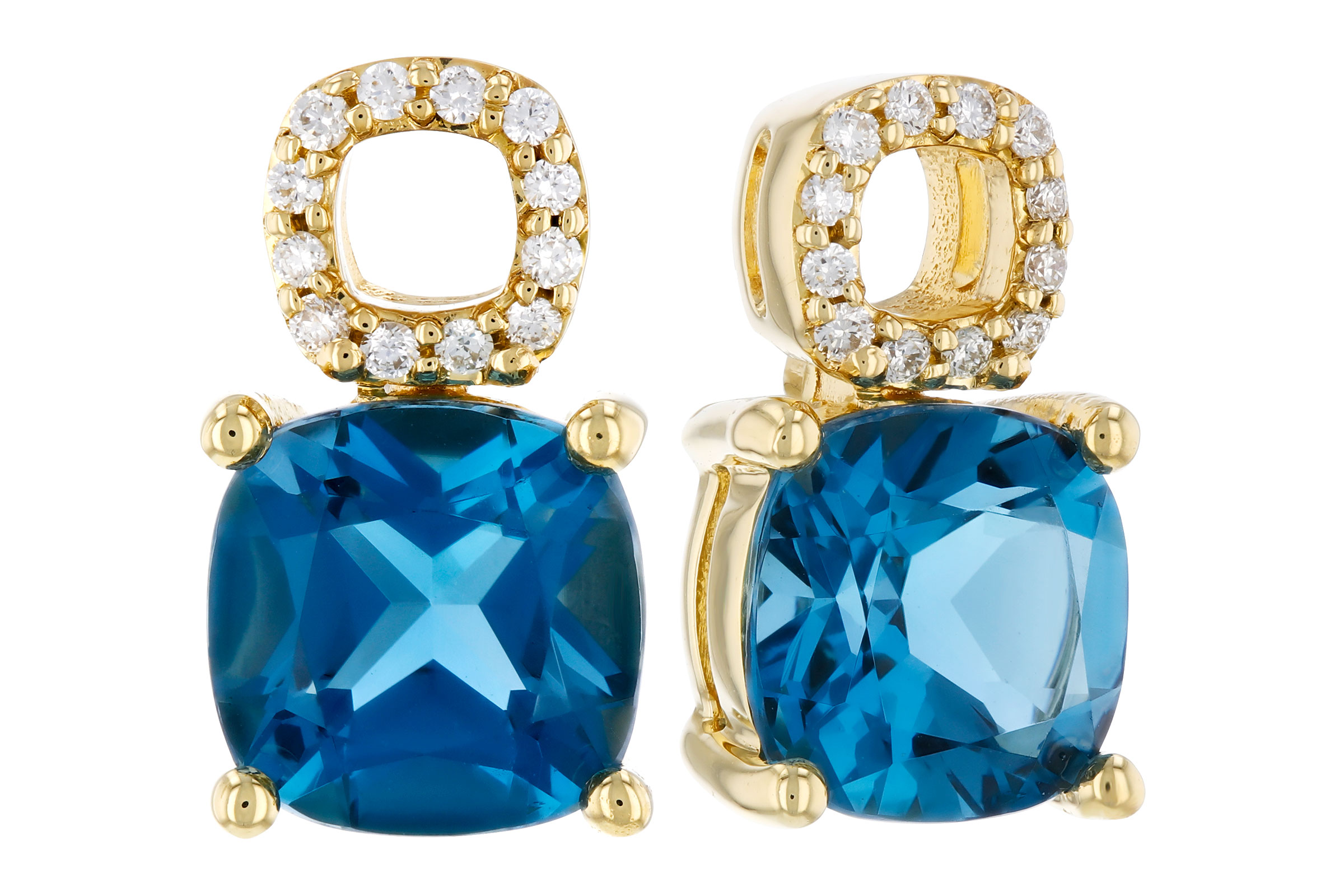E303-11326: EARR 1.92 TW LONDON BLUE TOPAZ 1.98 TGW (6MM LBT)