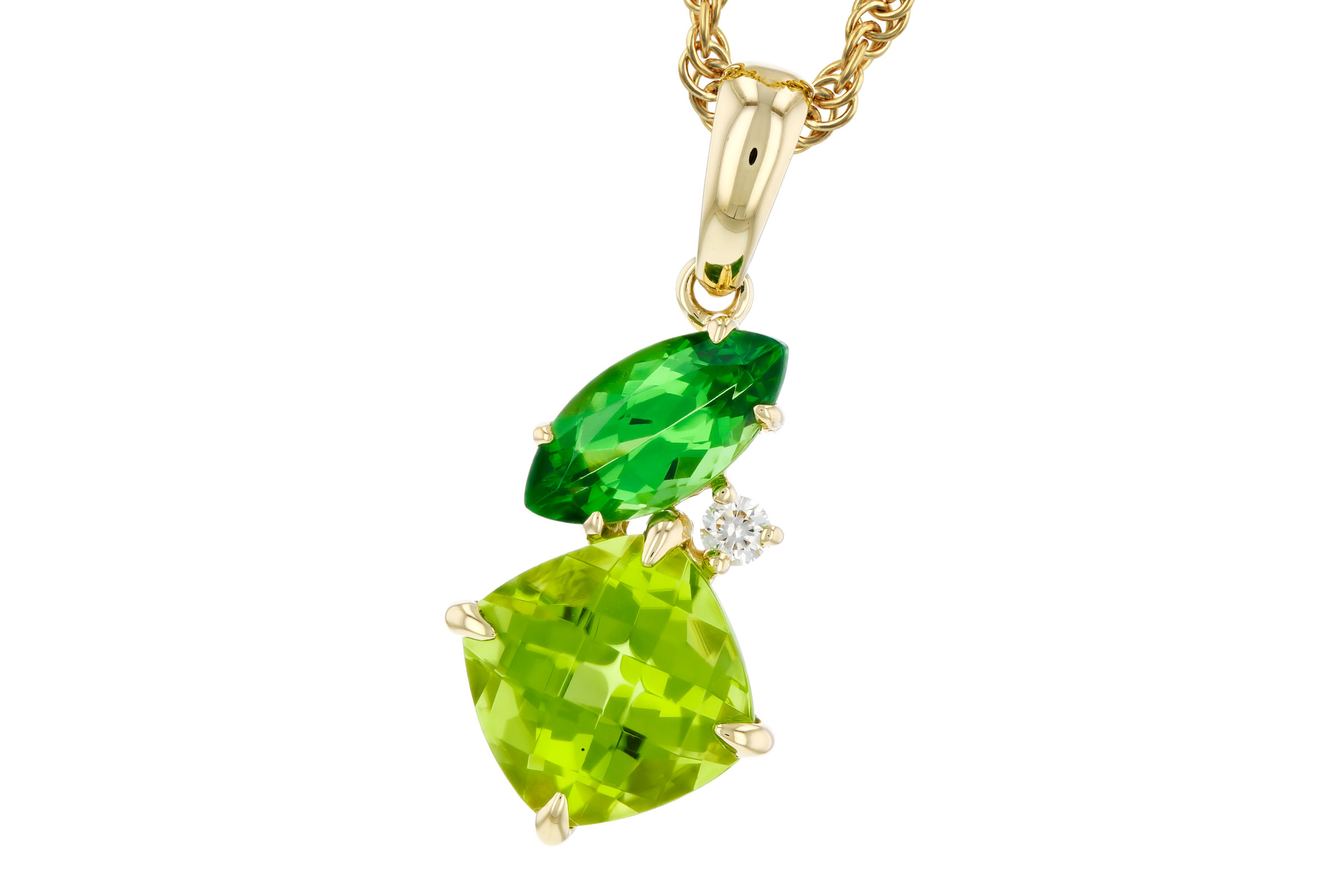 E303-12208: NECKLACE 1.97 TW SEMI-PREC (PER,TSAV) 2.00 TGW