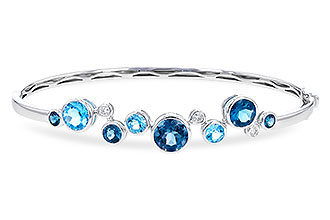 F301-27672: BANGLE 3.95 TW BLUE TOPAZ 4.06 TGW