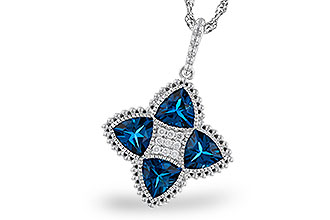 F302-23108: NECKLACE 2.79 LONDON BLUE TOPAZ 2.85 TGW
