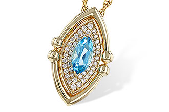 F302-26754: NECKLACE .54 BLUE TOPAZ .70 TGW (8x4MM BT)