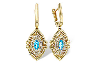 F303-09508: EARRINGS .50 TW BLUE TOPAZ .78 TGW (6x3MM BT)