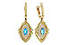 F303-09508: EARRINGS .50 TW BLUE TOPAZ .78 TGW (6x3MM BT)