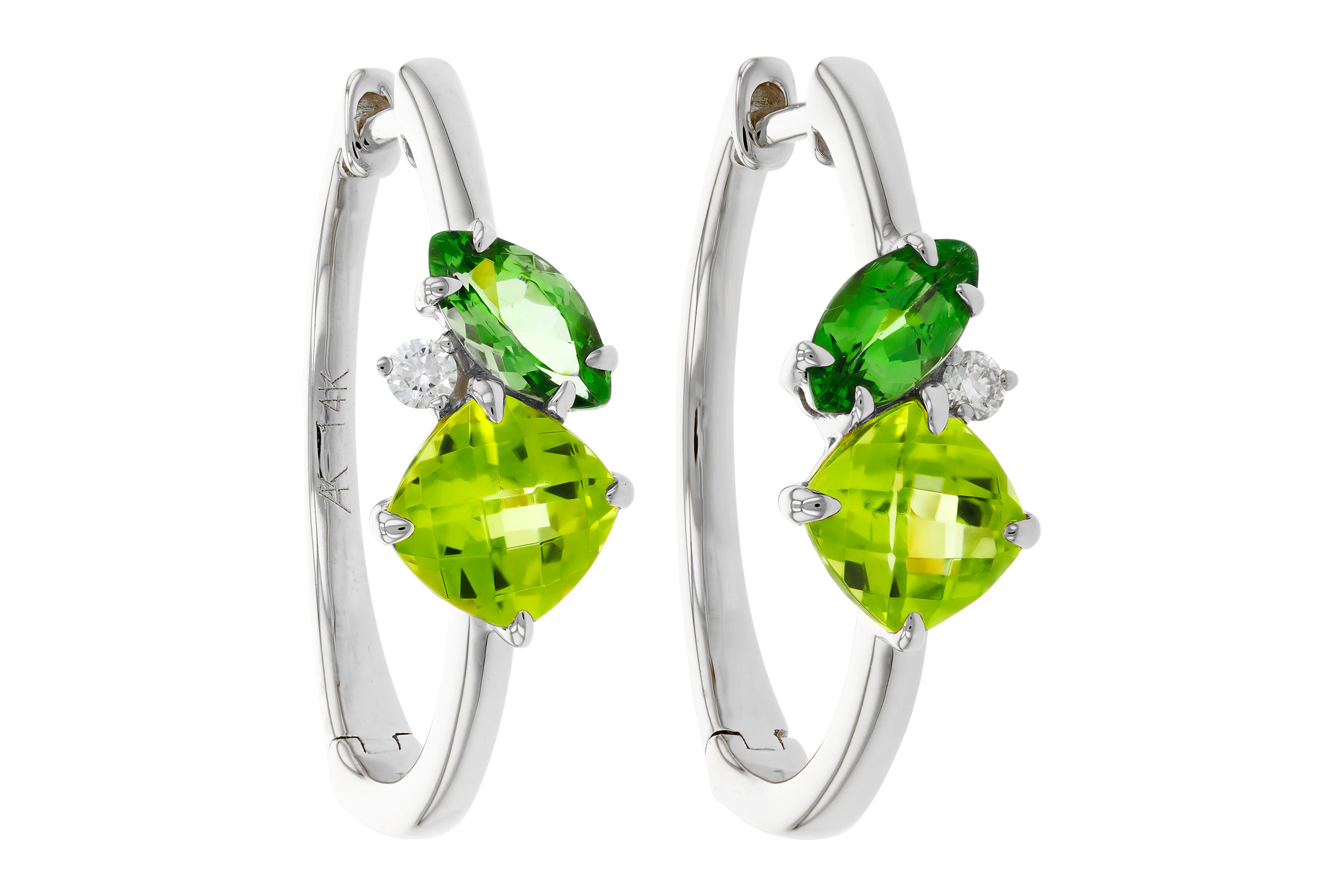 F303-11290: EARRINGS 1.69 TW SEMI-PREC (PER,TSAV) 1.73 TGW