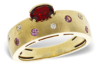 G302-24981: LDS RG .58 MULTI CLR (GAR & PINK SAPP) .66 TGW