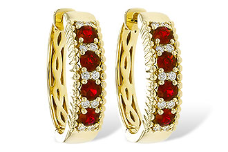 G302-26799: EARRINGS .54 TW RUBY .66 TGW