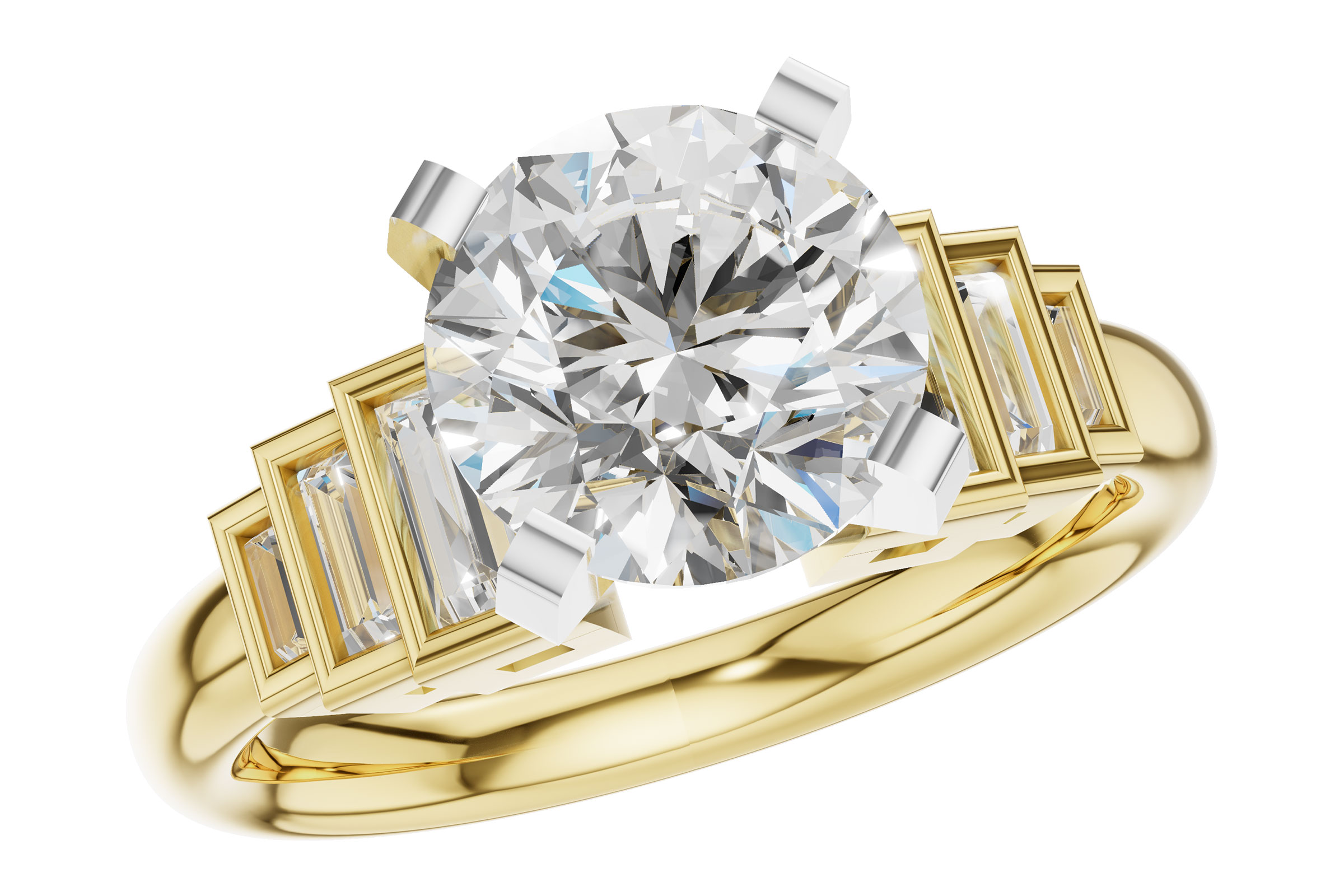 G303-10381: LDS SEMI DIA RG .26 TW BAGUETTES