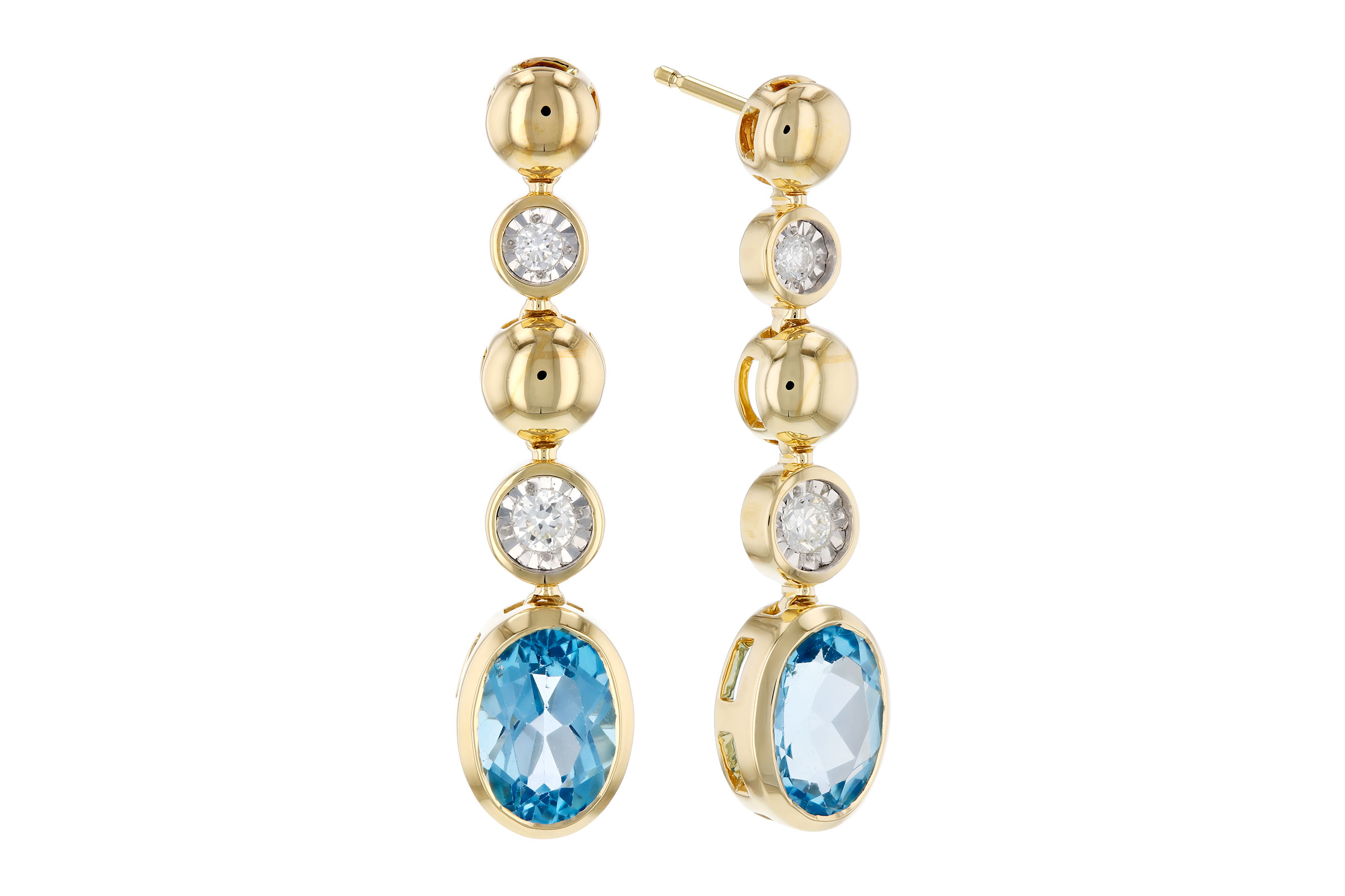 G303-10435: EARRINGS 1.66 TW BLUE TOPAZ 1.76 TGW