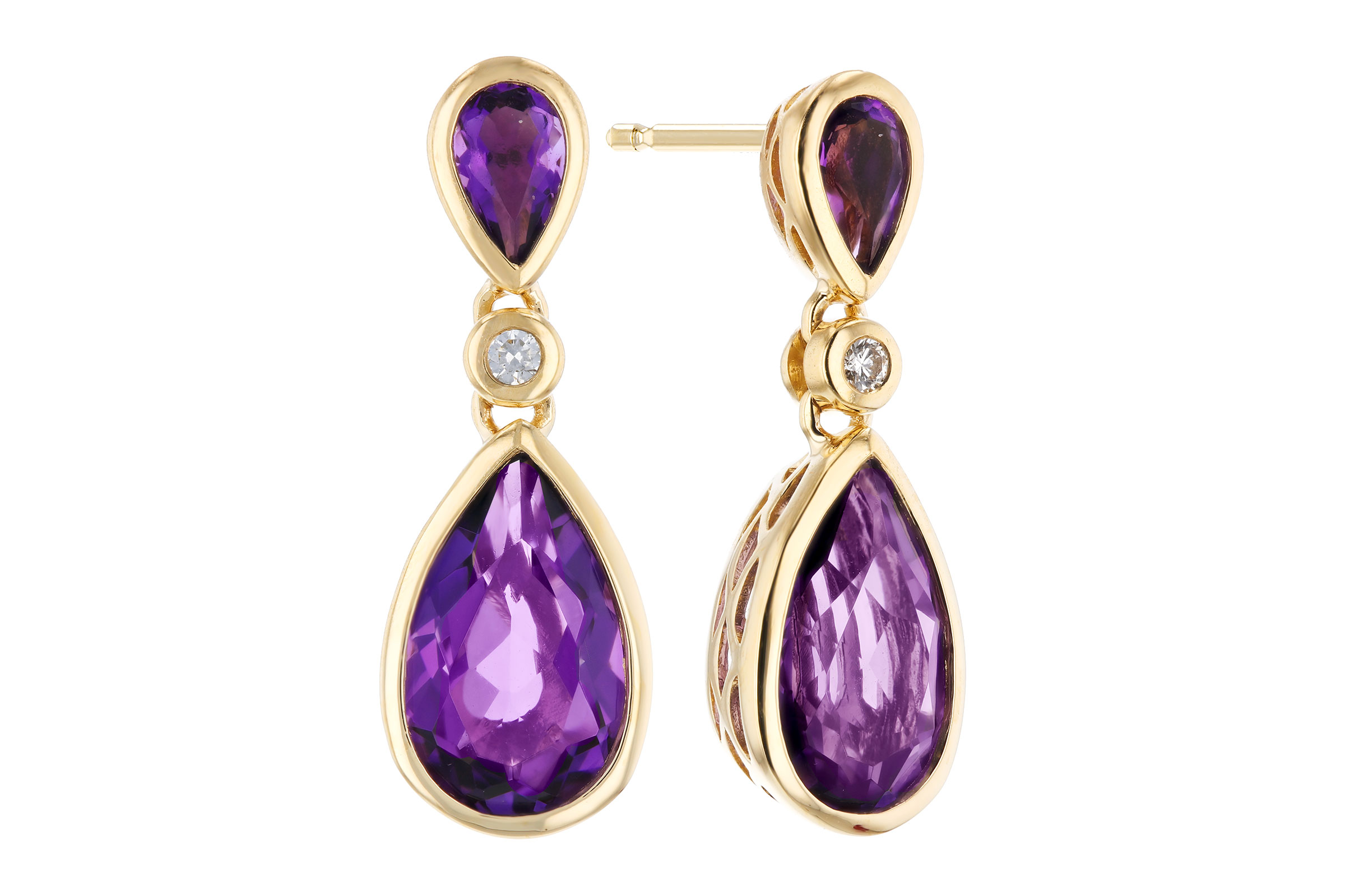 G303-12190: EARRINGS 2.80 TW AMETHYST 2.84 TGW