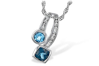H216-81353: NECKLACE .91 TW BLUE TOPAZ 1.04 TGW