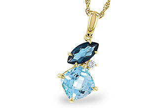 H302-22190: NECKLACE 2.37 TW BLUE TOPAZ 2.40 TGW