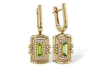 H303-09508: EARRINGS .71 TW PERIDOT .88 TGW (6x3MM PER)
