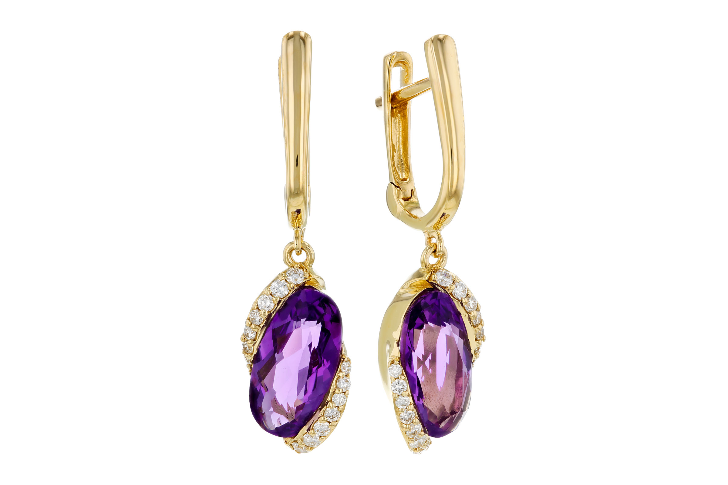 H303-11317: EARRINGS 2.14 TW AMETHYST 2.26 TGW (10x5MM AMY)