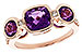 L301-33099: LDS RG 2.25 TW AMETHYST 2.50 TGW (7MM CUSHION)