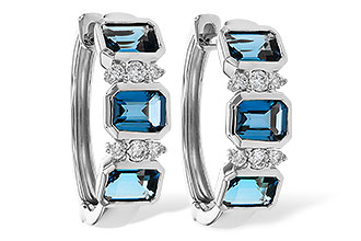 L302-20435: EARRINGS 1.37 TW LONDON BLUE TOPAZ 1.48 TGW