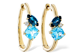 L302-22190: EARRINGS 1.82 TW BLUE TOPAZ 1.86 TGW
